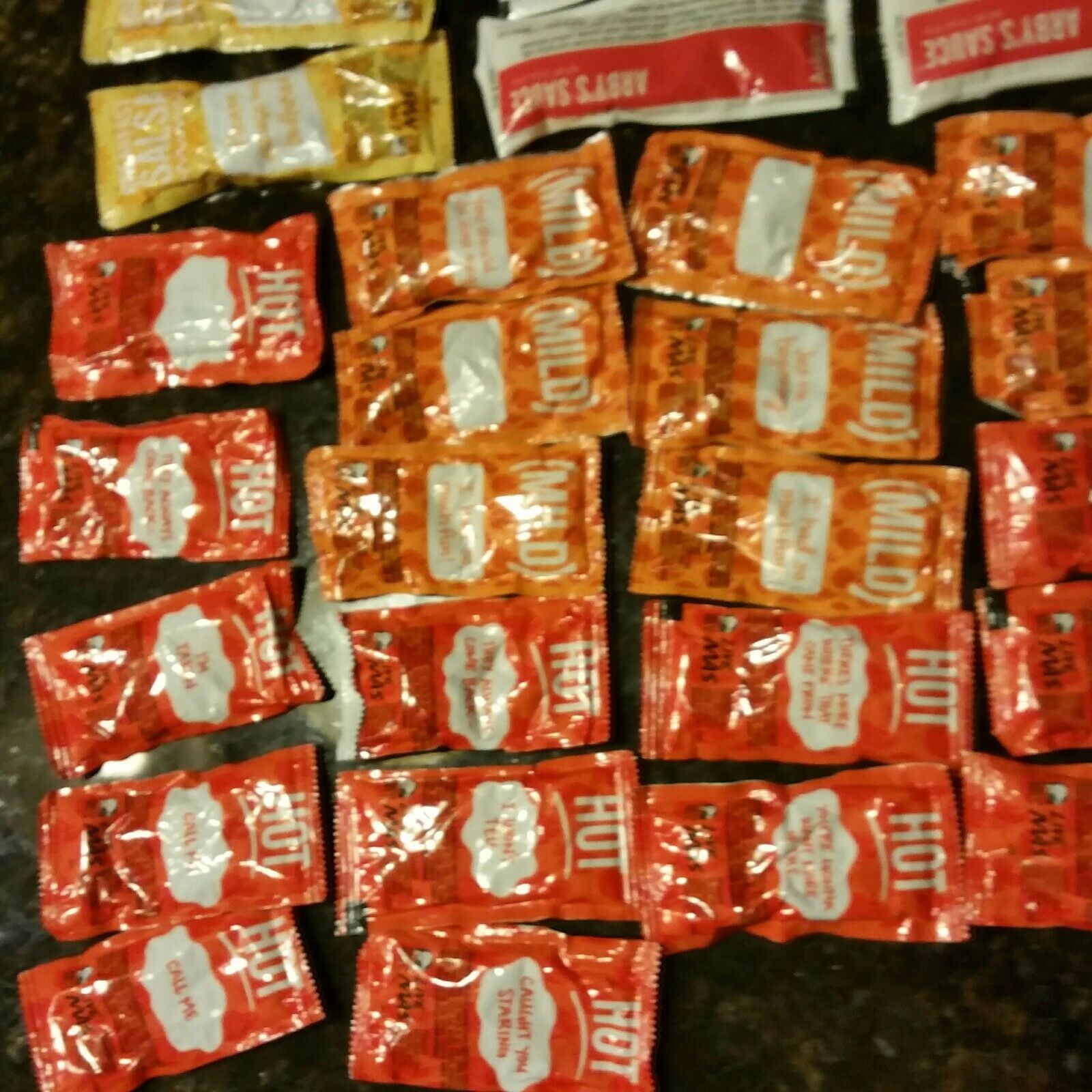 NEW Taco Bell Sauce Mild Hot Arbys Breakfast Salsa Packets Assortment