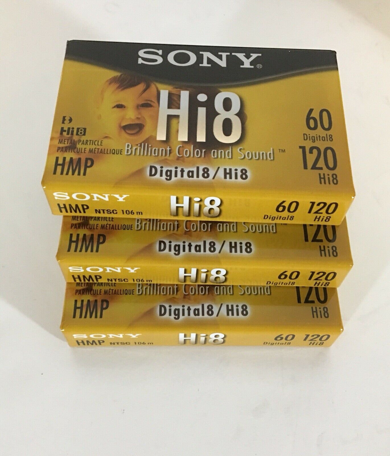 { Lot of 3} Sealed Sony Hi8 HMP Digital 8 Videos Cassette Tape 60/120