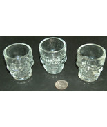 3 lot skeleton skulls head bar man cave drinks liquor shots glass - $17.80