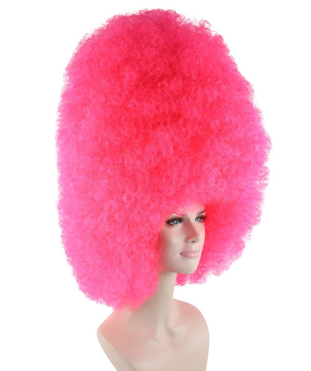 Super Size Jumbo Neon Pink Afro Wig - Wigs & Facial Hair