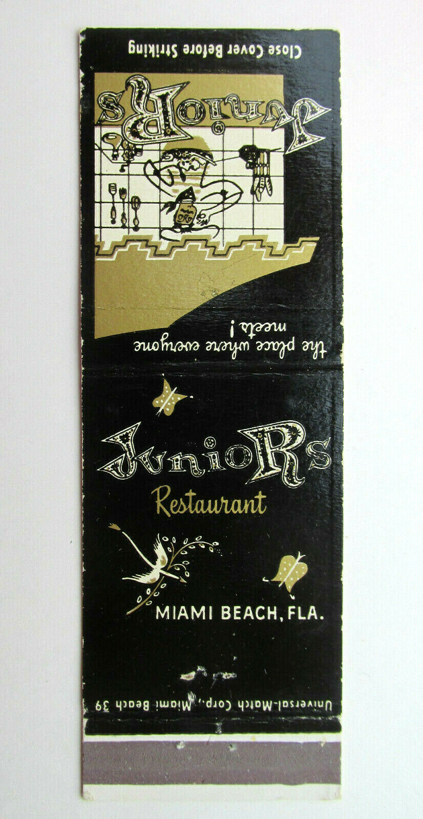 Junior's Restaurant - Miami Beach, Florida 20 Strike Matchbook Cover ...