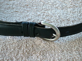 Pre-Loved COACH Black Leather Belt with Nickel Buckle SZ MED - $18.00