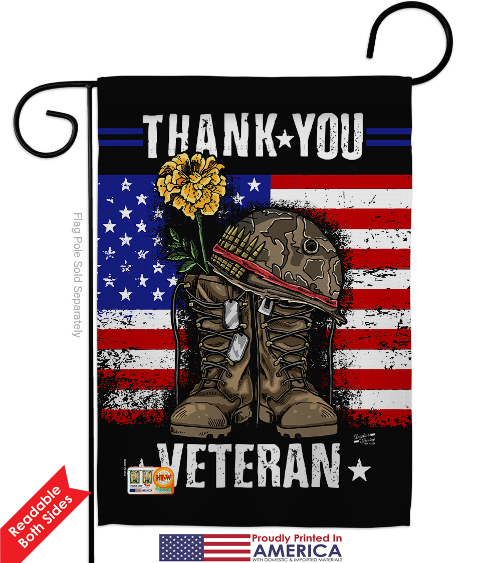 Thank you Veteran - Impressions Decorative Garden Flag G135173-BO - Flags