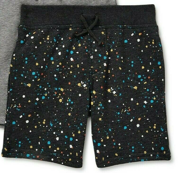 Garanimals Toddler Boys French Terry Shorts Size 4T Charcoal Paint Splatter New