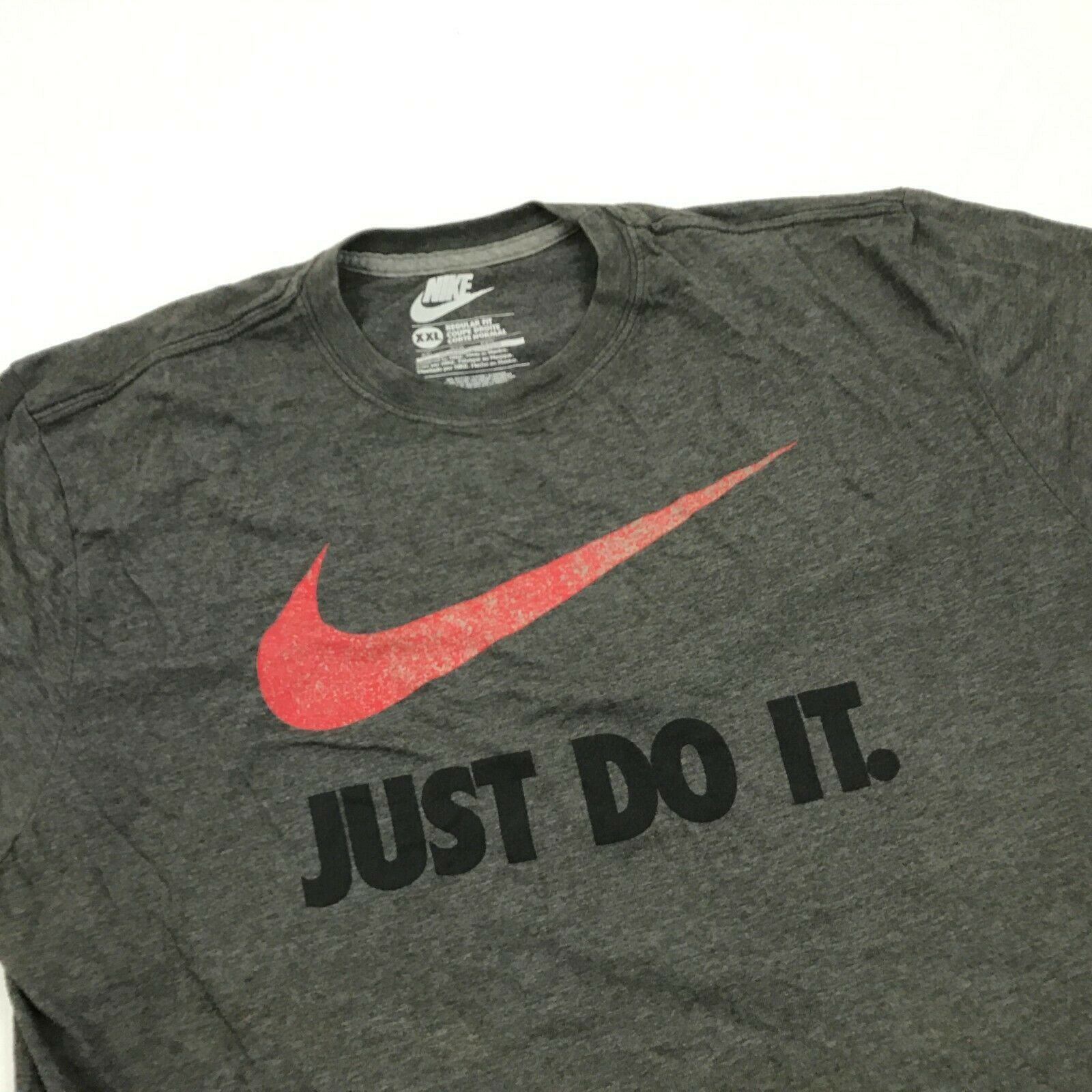 Nike Just Do It Shirt Men's Size 2XL XXL Regular Fit Gray Polycotton ...