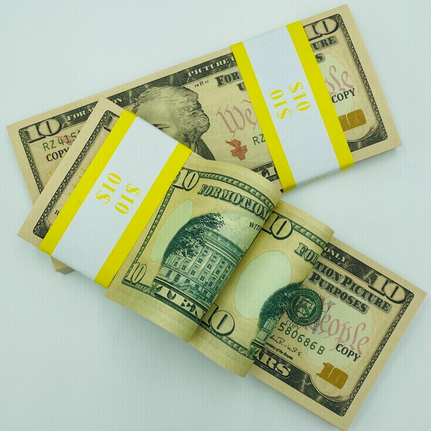 100 Pcs $10 Prop Money Double Sided Full Print Realistic That looks ...