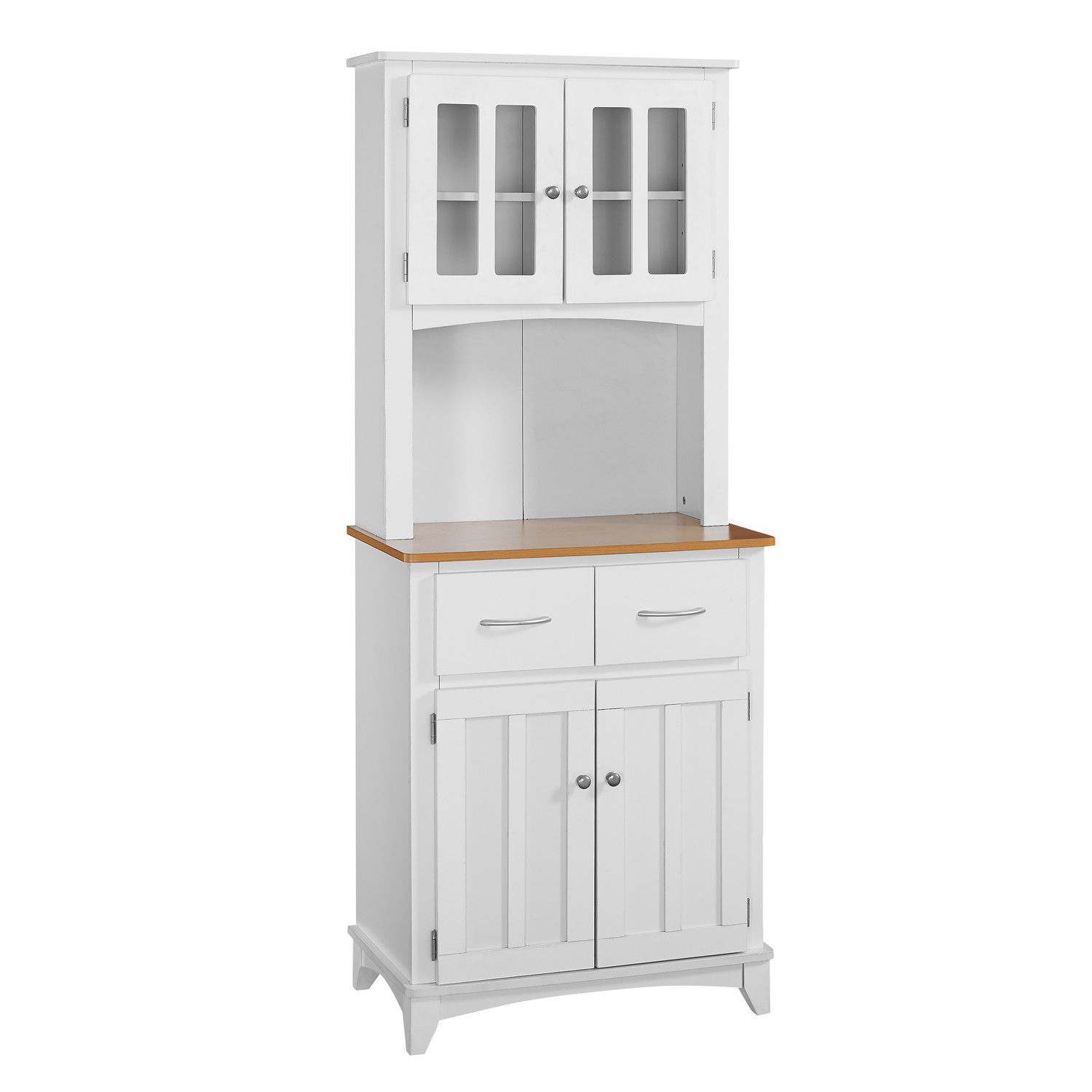 White Wood Tall Microwave Cart Kitchen Storage Cabinet Cupboard Pantry