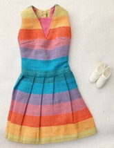 Vintage Barbie Fun 'n Games #1619 Rainbow Stripe Dress + Tennis Shoes  339-27 - $35.00