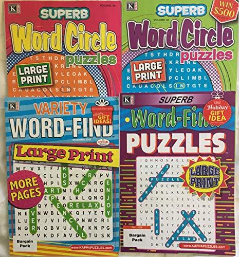 Lot of 4 Kappa LARGE PRINT Superb Variety Word Find Search 