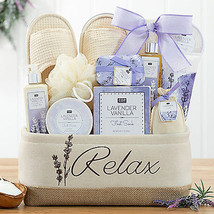 Relax &amp; Enjoy: Lavender Vanilla Spa Gift Basket - $89.99
