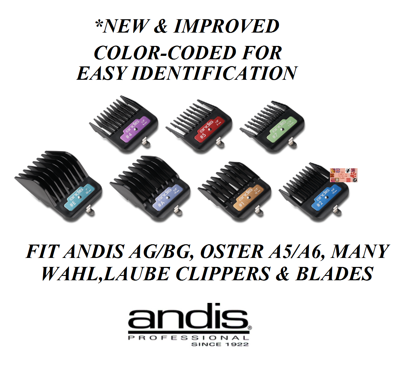 ANDIS Premium METAL CLIP  BLADE GUIDE ATTACHMENT COMB*FitMany Oster,Wahl Clipper