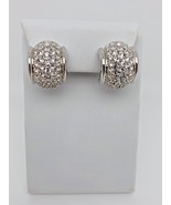 Vintage Swarovski Silver Toned &amp; Clear Crystal Pierced Earrings Swan Mak... - $37.95