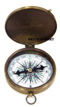 NauticalMart ''Robert frost poem'' engraved brass compass With Case  image 2