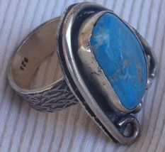 Turquise pressed silver ring mt14 thumb200