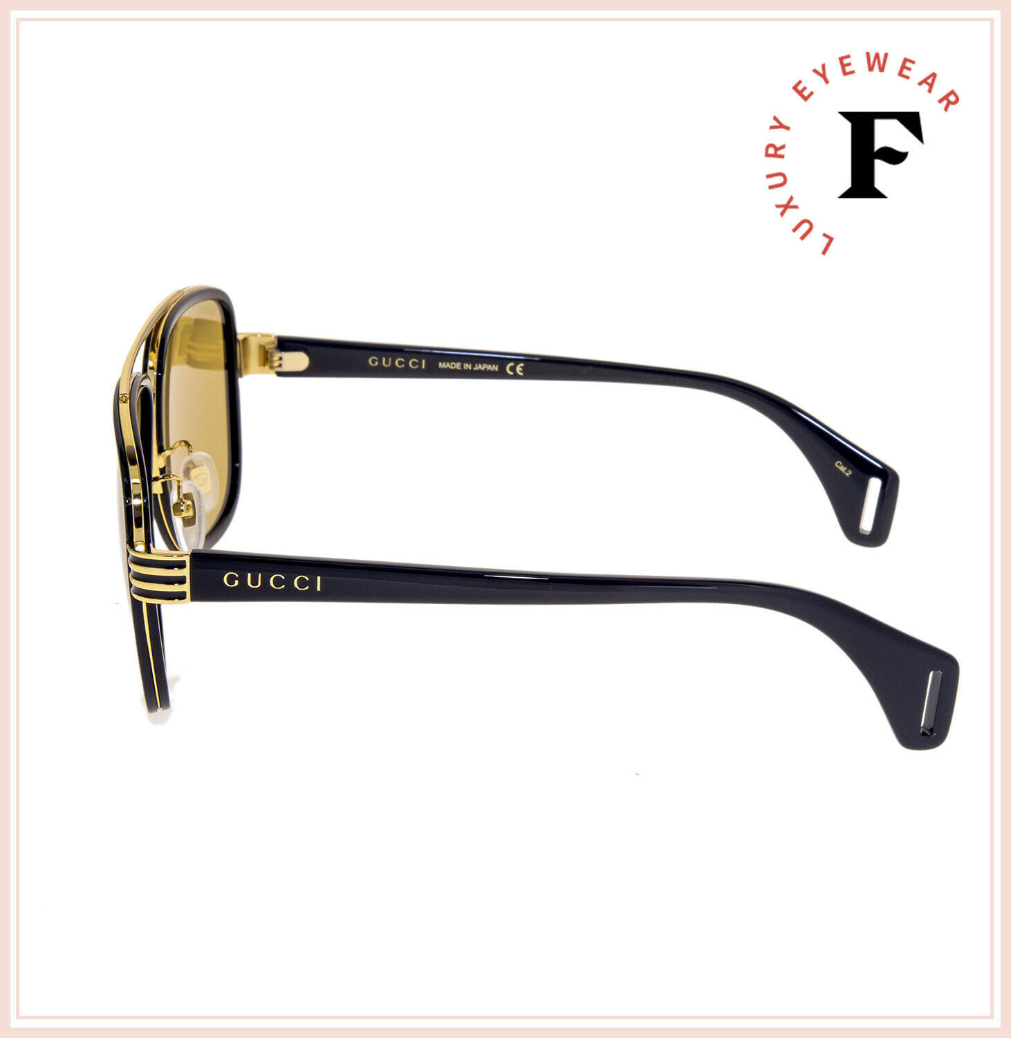 mens black and gold gucci sunglasses