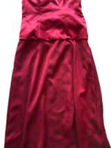 Full Length Strapless Burgundy Bridesmaid Dress Sz 14 Prom Irma's Original CA image 3