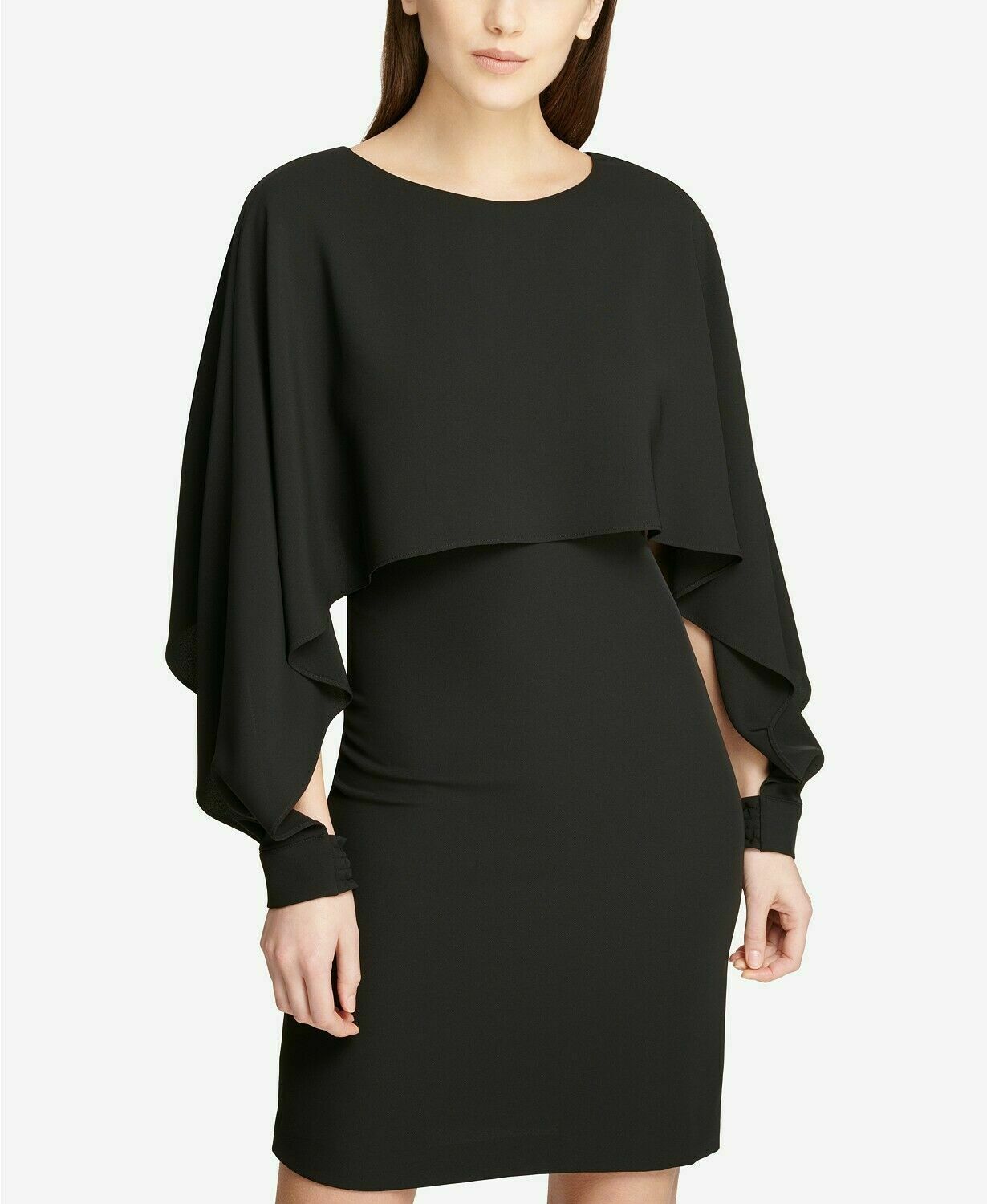 black chiffon cape