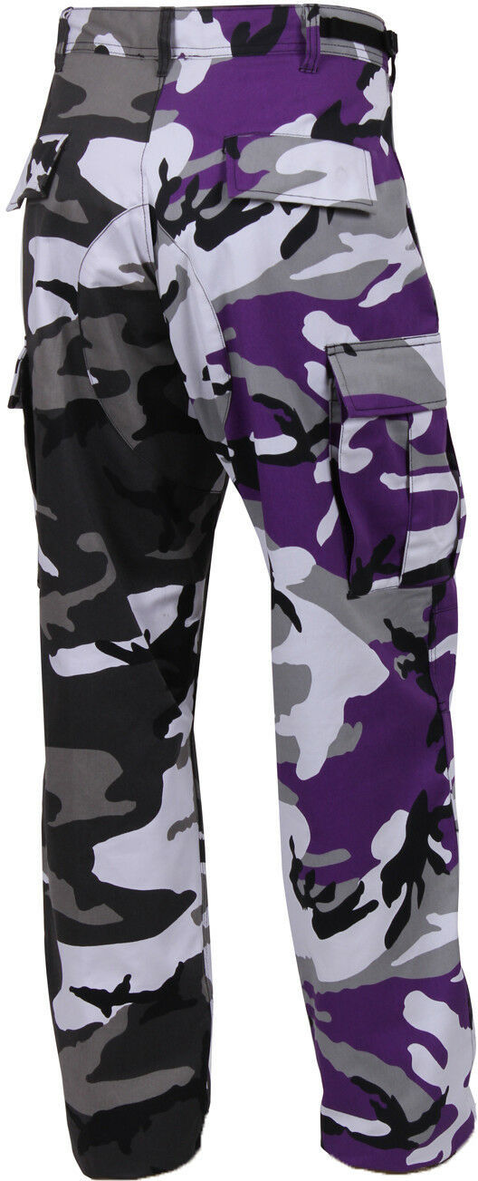 Purple & White City Camouflage Two Tone Fashion Icon BDU Cargo Pants ...