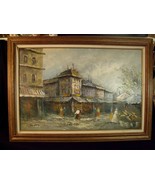 VINTAGE 70&#39;S FRENCH CITY STREET IMPRESSIONIST OIL PAINTING SIGNED &#39;TAMMY&#39; - $321.75