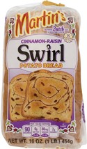 Martin's Famous Pastry Cinnamon Raisin Swirl Potato Bread- 16 oz. Bag (4 Bags) - $30.64