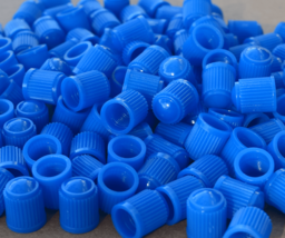 25 pack Universal Schrader Plastic Blue Valve Stem Caps