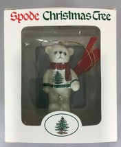 Spode Christmas Tree Teddy Bear Wearing Sweater & Scarf Ornament 3" NEW  - $26.95