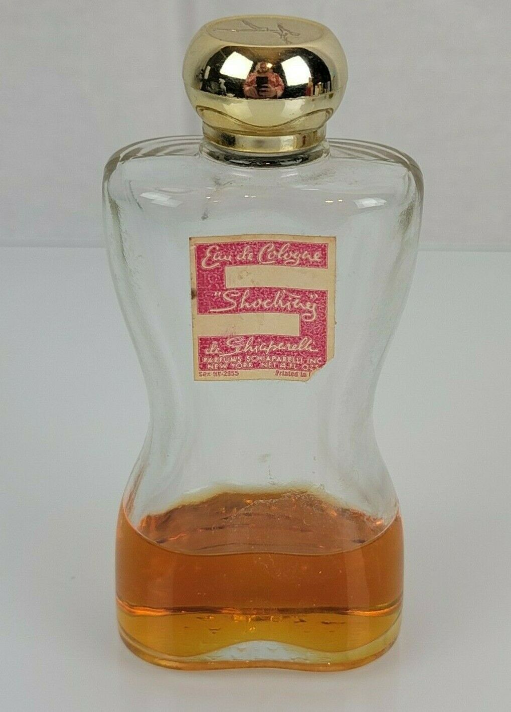 Vintage 4 Oz 120 ml SHOCKING de Schiaparelli Eau de Cologne Hourglass ...