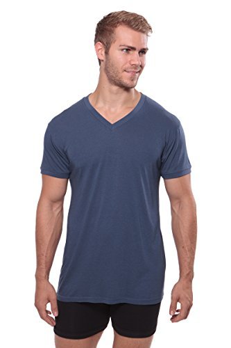 Texere Men's V-Neck Luxury Undershirt Meio, Air Force Blue, S Short ...