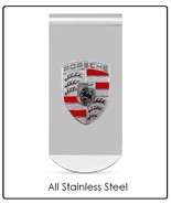 PORSCHE Emblem Money Clip - mirror finish clip w/ silver logo auto medal... - $14.99