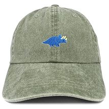 Trendy Apparel Shop Triceratops Dinosaur Patch Pigment Dyed Washed Baseb... - $19.99