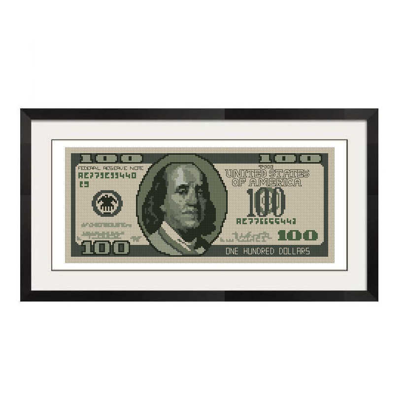 ALL STITCHES - 100 DOLLAR BILL CROSS STITCH PATTERN .PDF -581 ...