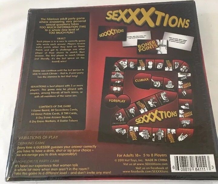 Sexxxtions Hilarious Adult Toy Party Game That Turns Tmi Into Too Much Fun New Other Card