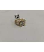 10K Yellow Gold band 1 CTTW Diamond Cusion Ring Size 7 MSRP $2500 - $664.95