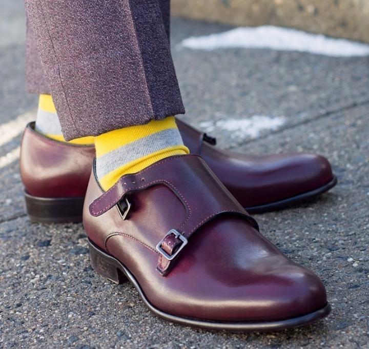 Decent Dark Brown Double Monk Strap Leather Wedding Shoes