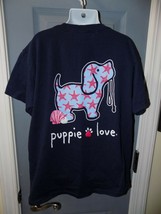 Puppie Love Navy Blue Beach Theme Starfish SS T-Shirt Size YS EUC - $18.06