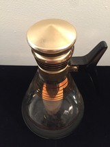 Vintage MCM Inland Clear Glass & Gold Coffee Carafe image 7