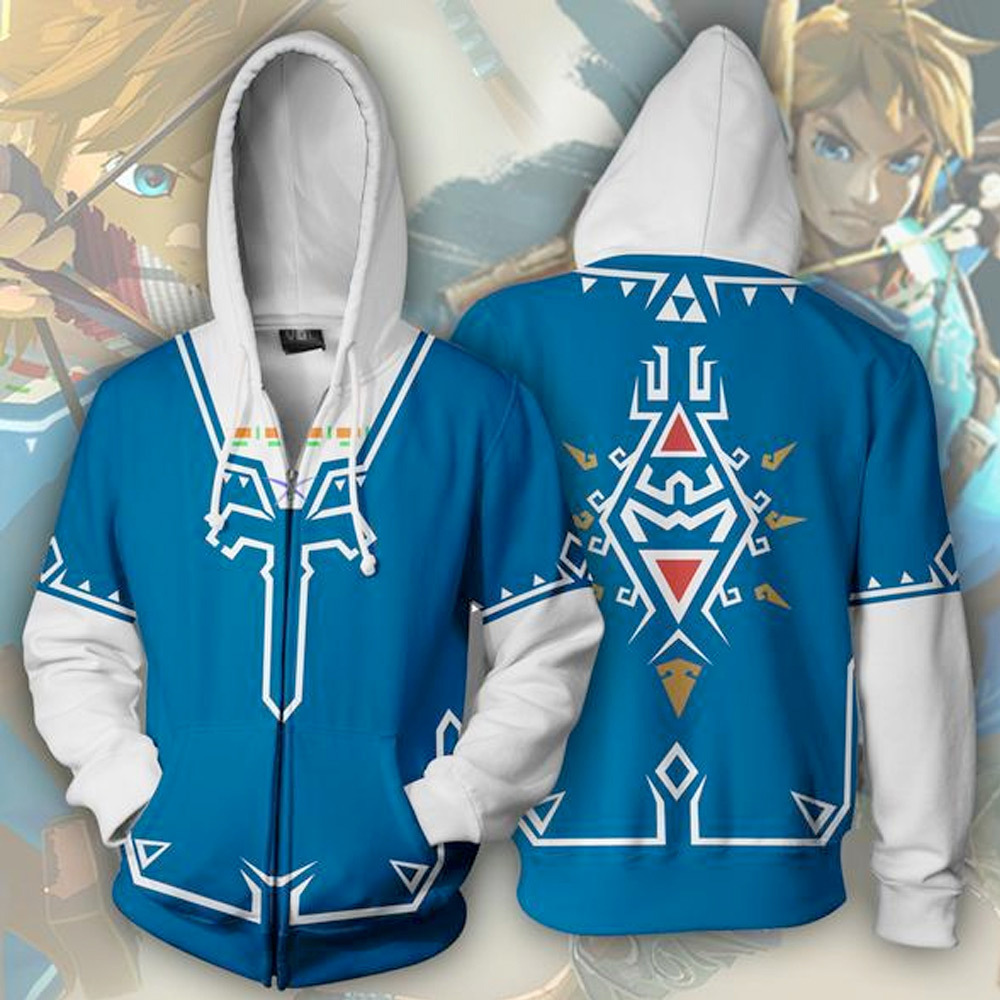 Legend of Zelda Breath of the Wild Link Tunic Zipper Hoodie Sweatshirt ...