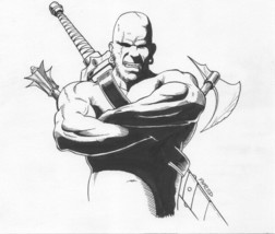 Original RPG Art by Fred &quot;Phred&quot; Rawles; Muscular Warrior with Sword Mac... - $65.33