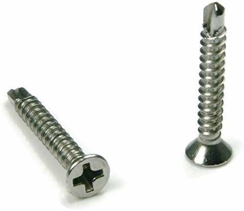 Stainless Steel Flat Head Self Driller TEK Screw #10 x 1-1/4, Packedge ...