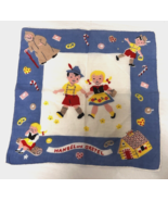 Vintage Children&#39;s Hankie Hansel and Gretle Candy Cottage Witch 9 1/2 Inch - $18.32