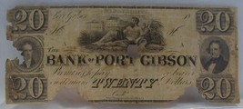 1830s-60s $20 Port Gibson Mississippi Obsolete Bank Note Civil War Era PC-31 - $76.37