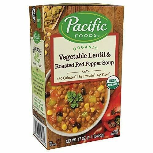 Primary image for Pacific Foods Organic Vegetable Lentil & Roasted Red Pepper Soup, 1.06 Pound ...