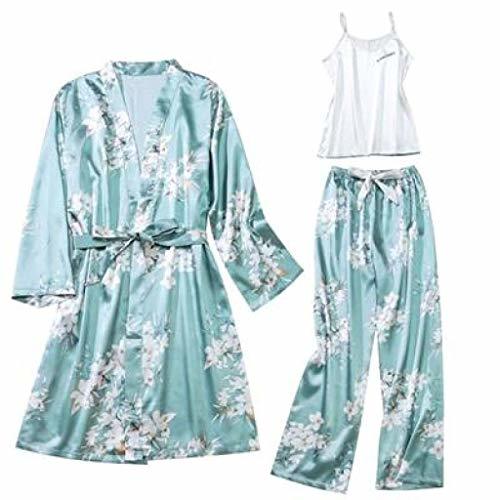 LifeOfPro GirlyArea New Spring Pajamas Set Sling 3 Pieces Satin Faux Silk Autumn
