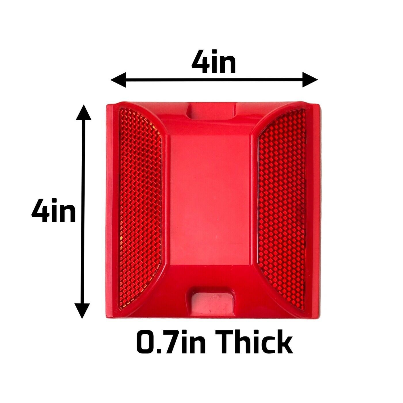 Road Reflectors Pack of 10 | 4 by 4 inch Red Street Pavement & Asphalt ...