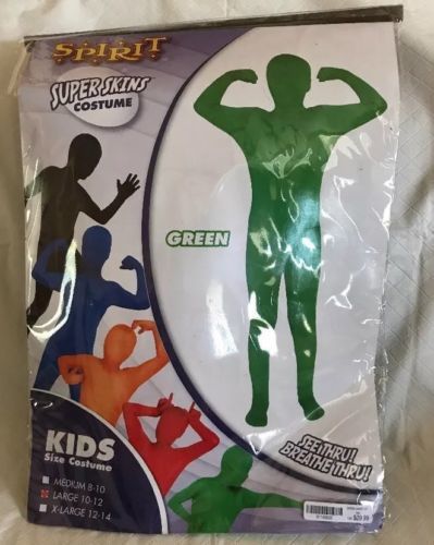Primary image for SPIRIT COSTUMES~Green SUPER SKINS HALLOWEEN COSTUME~Kids Size Large 10-12