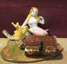 MERMAID UNDER THE SEA WITH REEF AND TREASURE CHEST FIGURINE - $23.70