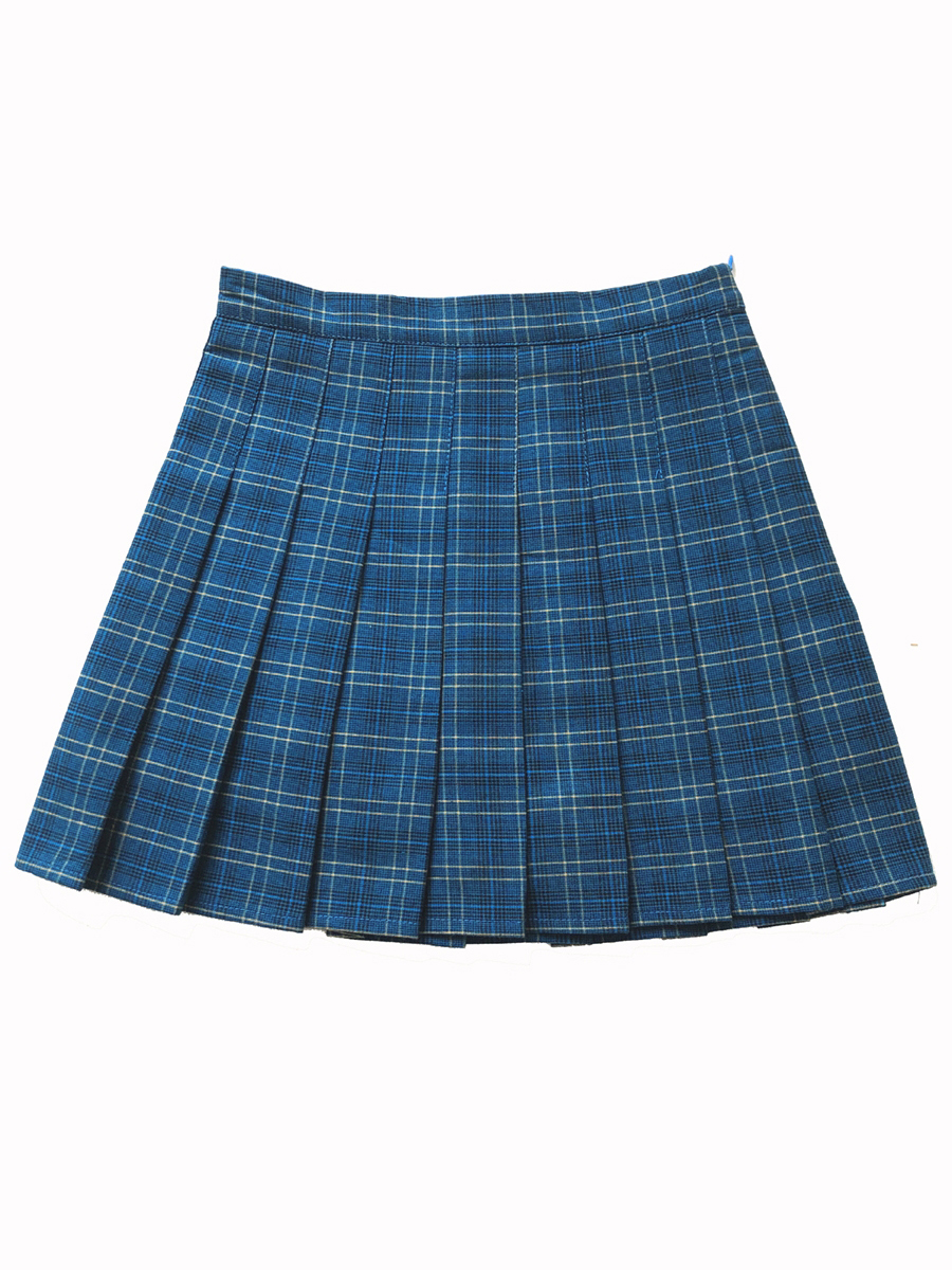 Women Girl Blue Plaid Pleated Skirt Plus Size Pleated Tennis Skirt Plus ...