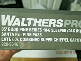 Walthers Proto Stock # 920-9646 Santa Fe 85' Pine 10-6 Sleeper, DLX ED #1 (HO)  image 8