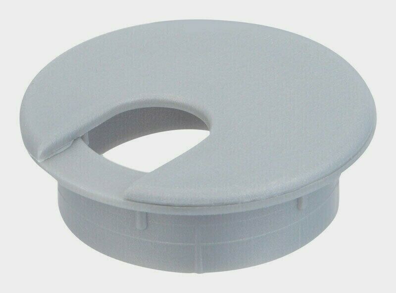 Jandorf DESK GROMMET Silver/Gray Fits 2 Hole Cable Management Protect 61617 NEW