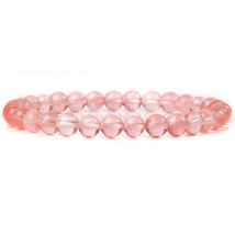 6MM Pink Quartzs Bead Stretch Bracelet Purple Natural Amethysts Stone Br... - $13.43